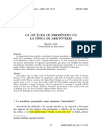 Comentarío sobre Aristóteles vs. Parménides.