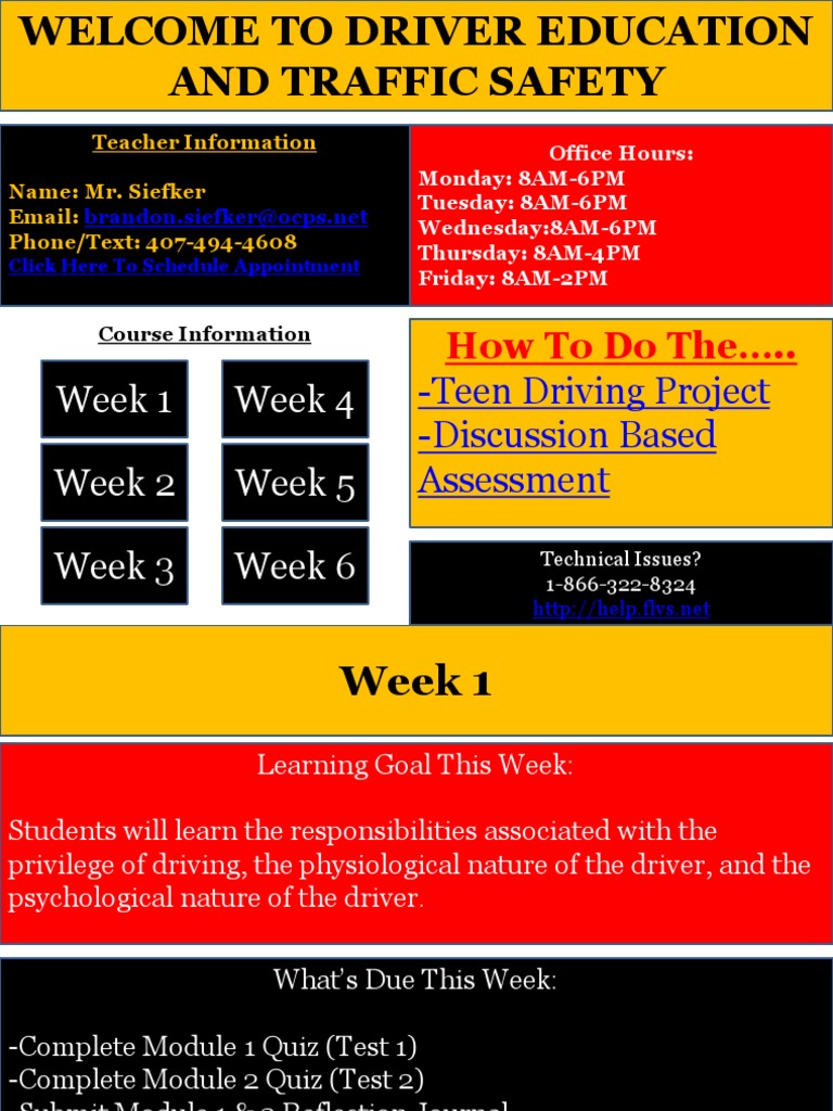 Drivers Ed Driving Educational Assessment