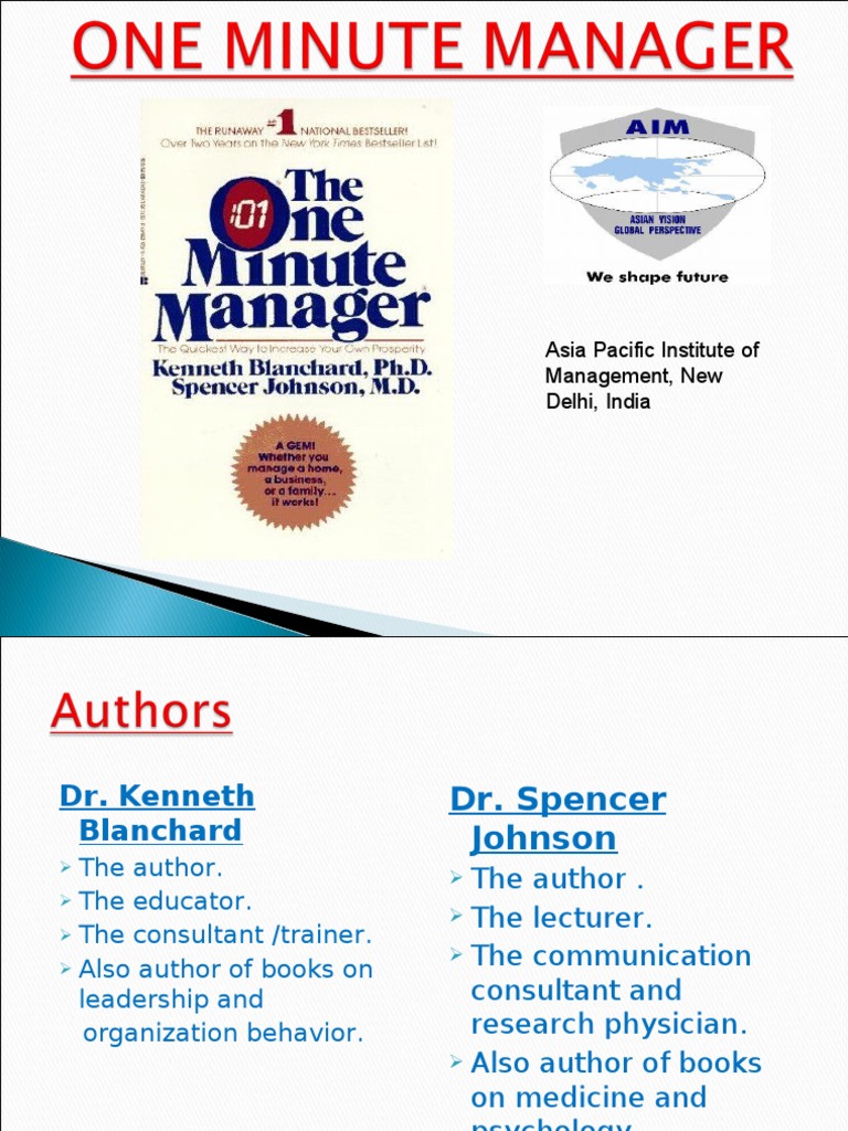 One Minute Manager Goal Setting Goal