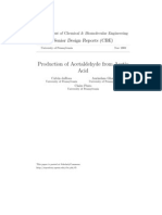 Production of Acetaldehyde From Acetic Acid