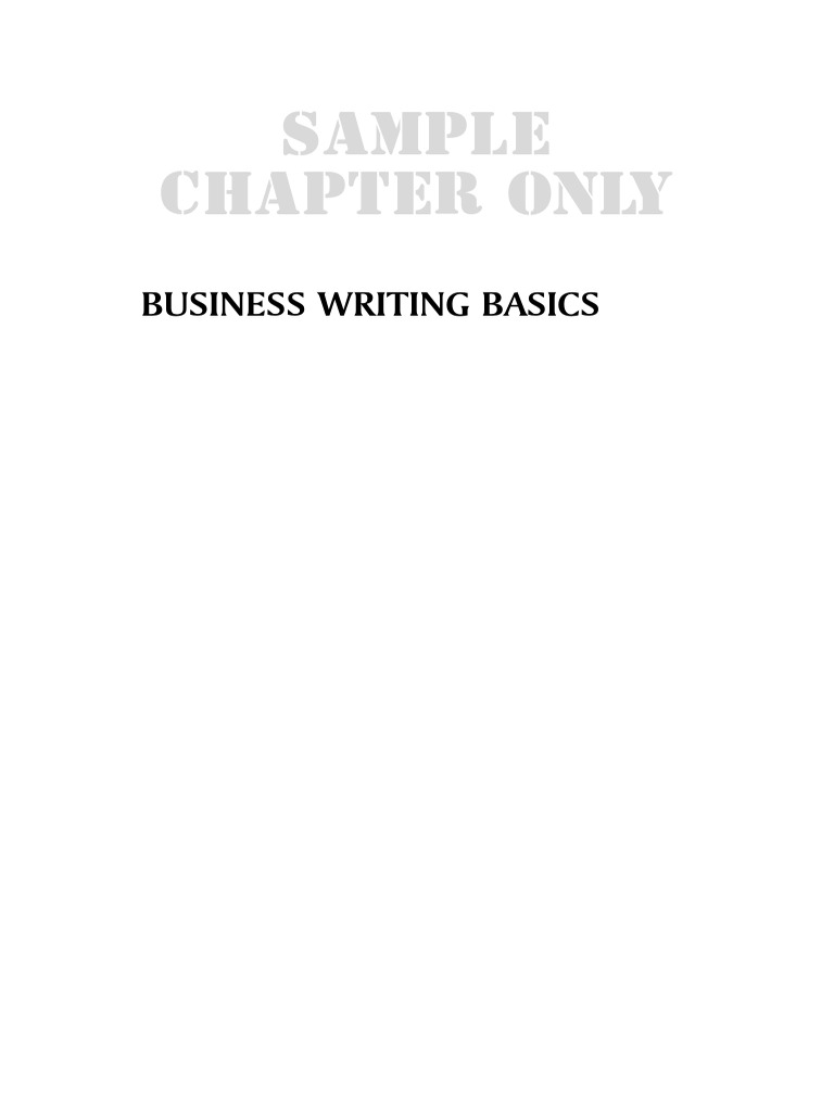 Business Writing Basics | PDF