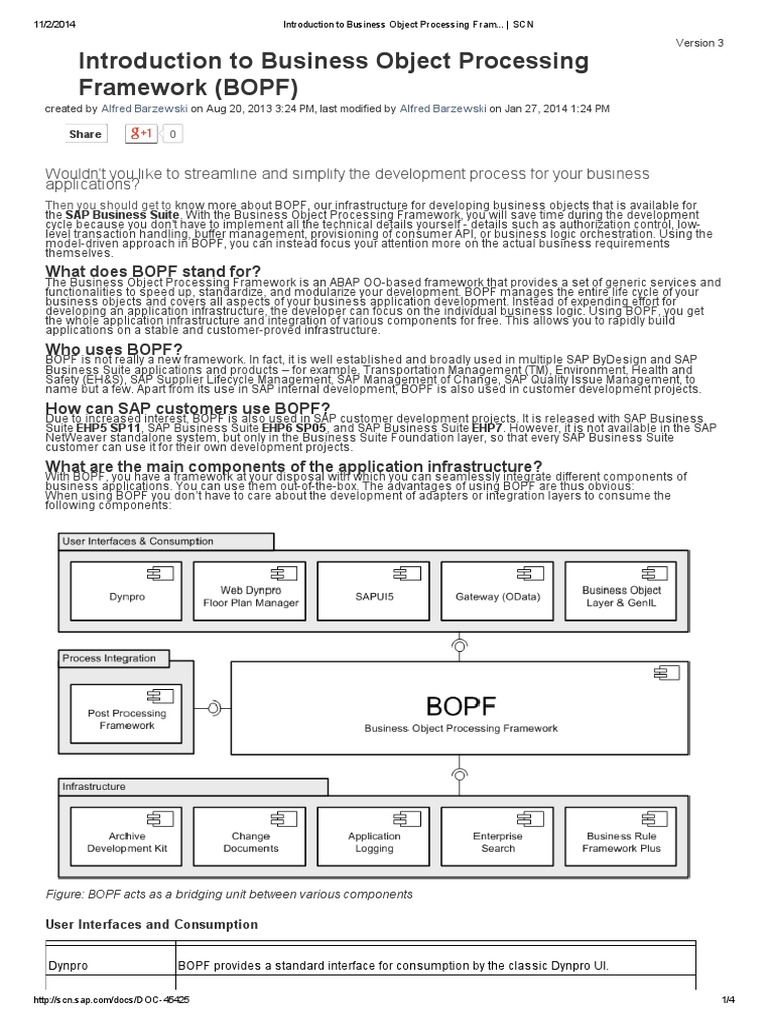 Part 1 - Introduction To Business Object Processing Framework | PDF ...