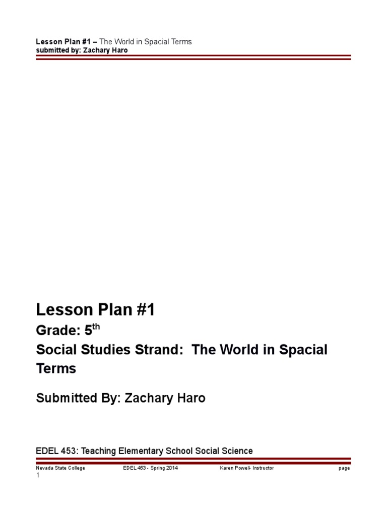 5th Grade Geography Lesson Plan | PDF
