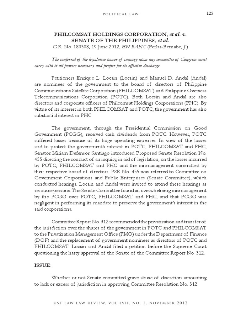 Senate Inquiry Powers and Mismanagement Case | PDF | United States ...