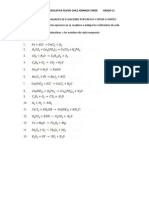 Ejercicios de Balanceo de Ecuaciones Por Ensayo y Error o Tanteo