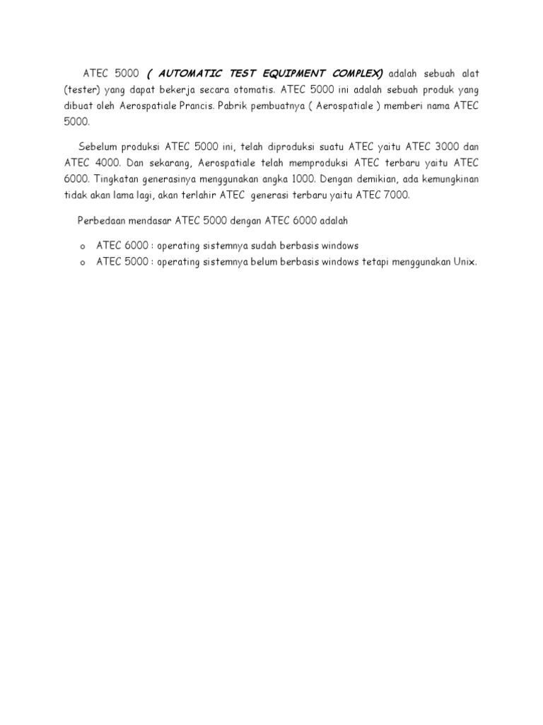 ATEC 5000: Tester Otomatis Unix | PDF