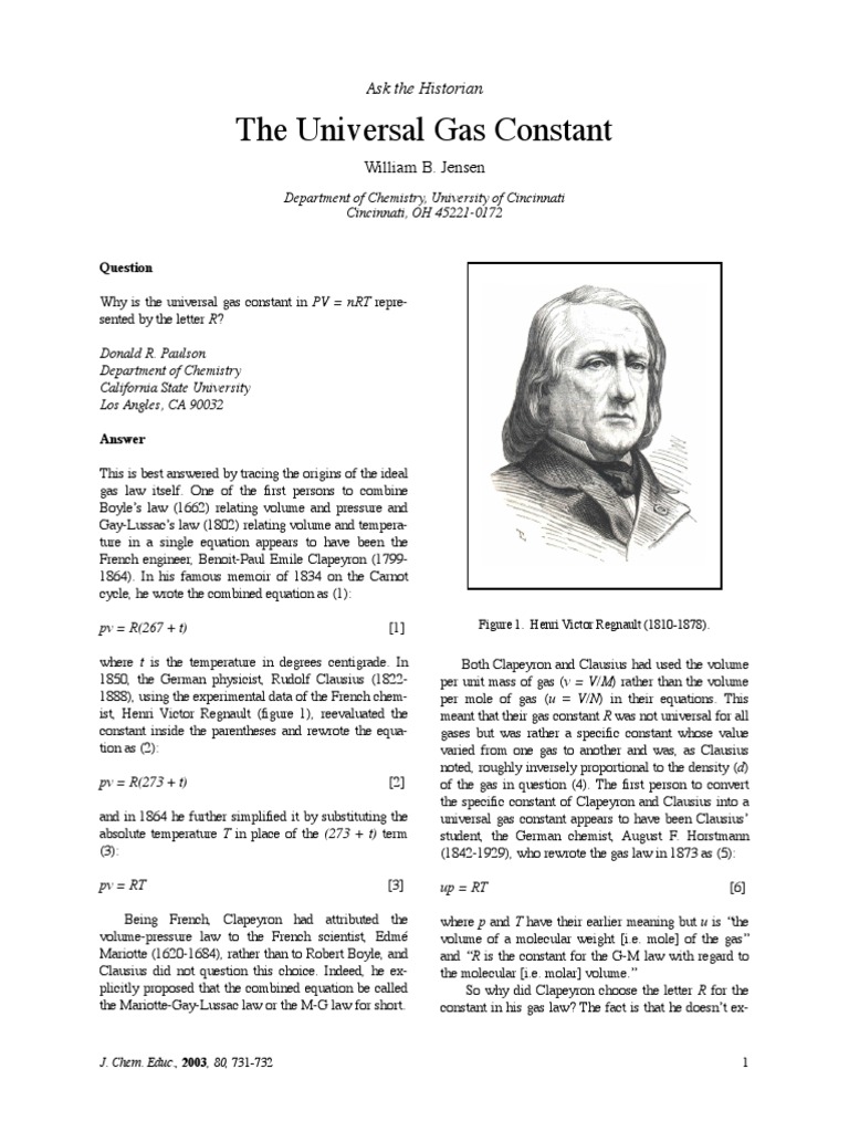 Gas Constant PDF Gases Phases Of Matter
