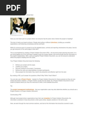 Project Initiation Documents