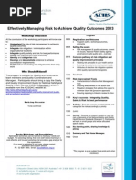 Effectively Managing Risk to Achieve Quality - ACHS