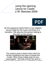 Analysing The Opening Sequence For Castle Andrew W. Marlowe 2009
