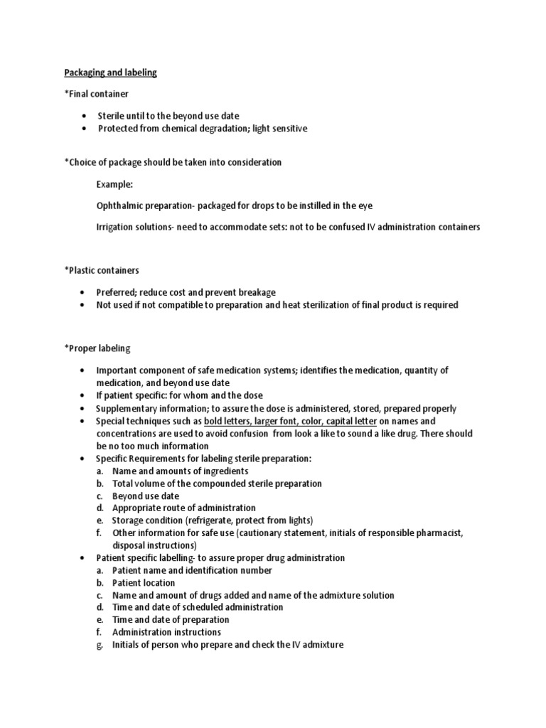 Best Practices for Sterile Compounding | PDF | Pharmacy ...