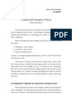 Interpersonal Deception Theory: An Emergent Theory of Strategic Interaction