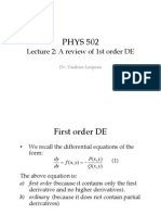 Phys502 Lect 2 First Order De