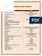 Introduction, Syllabus & Admission: Heading Details