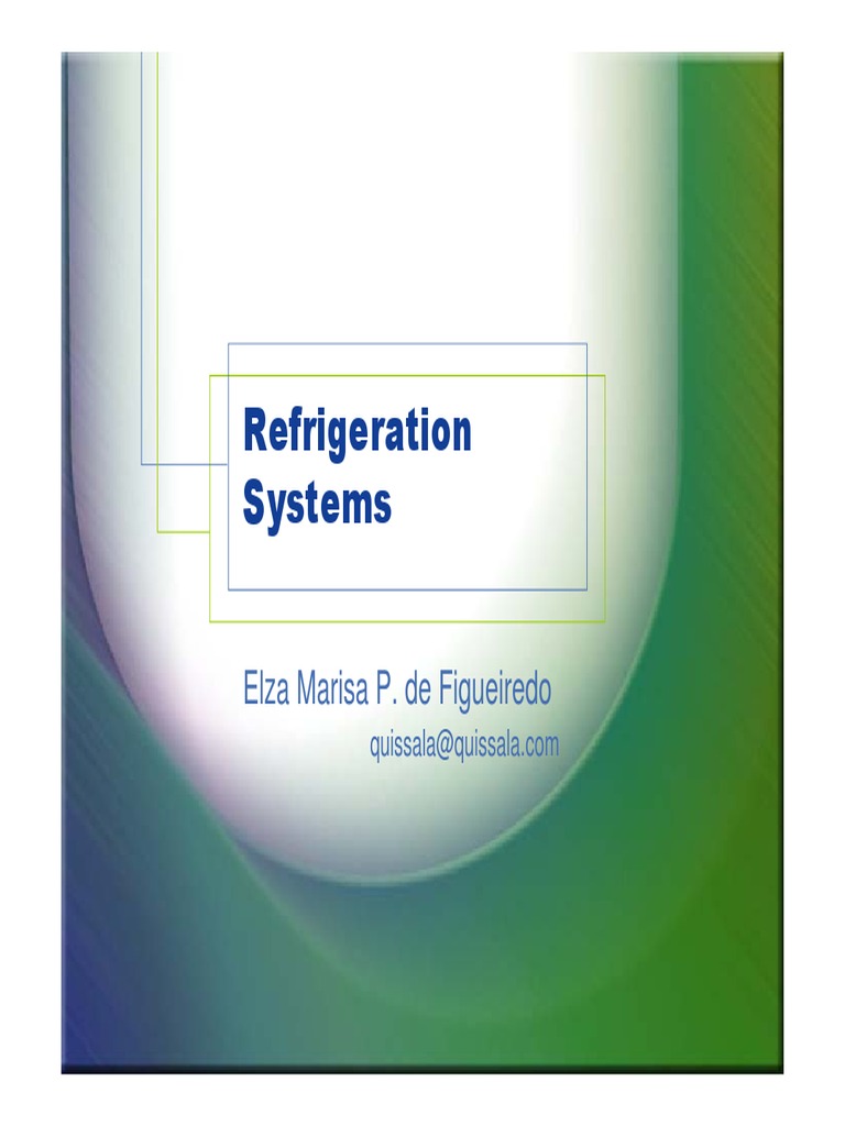 Refrigeration Systems Pdf Refrigeration Gas Compressor