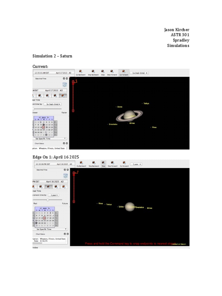 Saturn and Venus Simulation Analysis | PDF