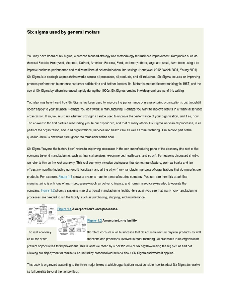 Six Sigma Applications at General Motors | PDF | Six Sigma | Business ...