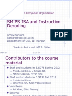 SMIPS ISA and Instruction Decoding: Introduction To Computer Organization