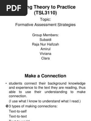 Formative Assessment Strategies TSL 3110