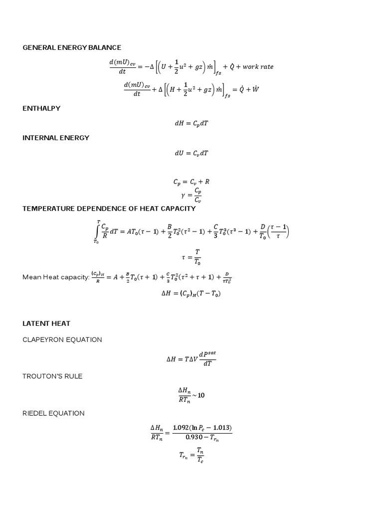 General Energy Balance