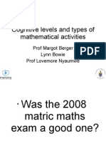 Cognitive Levels and Types of Mathematical Activities