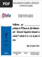 Certificado Vi Luta Antimanicomial Fafia 2013 - Participante - Sem Nome