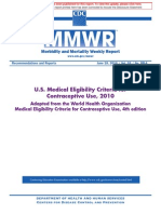 U.S. Medical Eligibility Criteria For Contraceptive Use, 2010