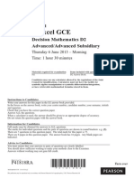 Edexcel GCE: Decision Mathematics D2 Advanced/Advanced Subsidiary