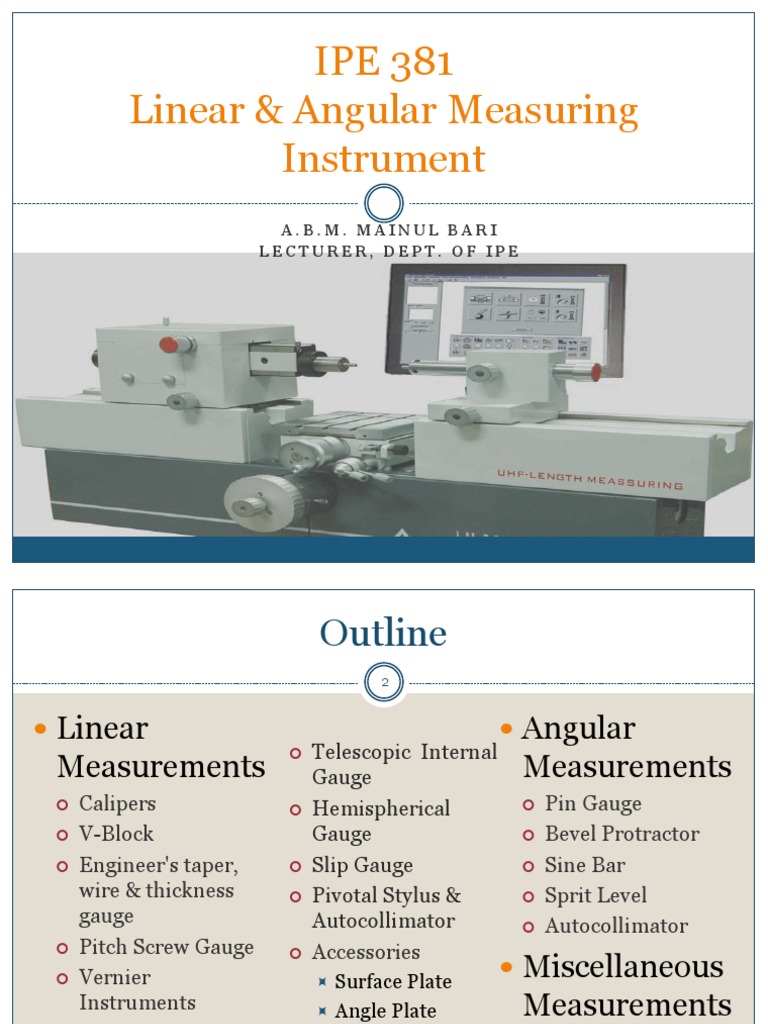 Linear and Angular Measurement Tools | PDF | Tools | Equipment