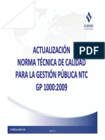 Actualizacion de La Norma Tecnica de Calidad Para La Gestion Publica NTCGP 1000-2009