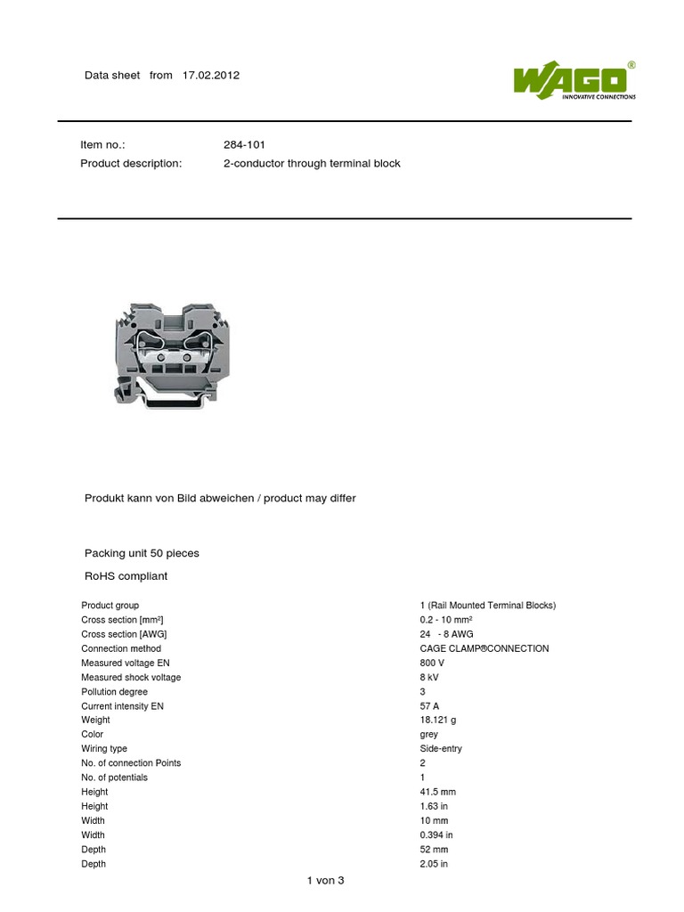 Data Sheet From 17.02.2012 | PDF
