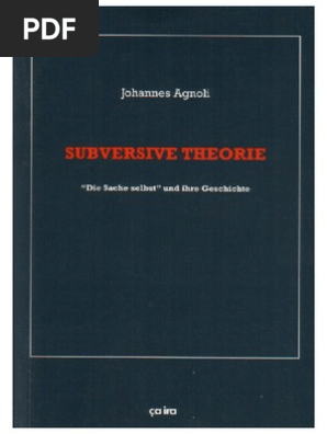 johannes agnoli subversive theorie