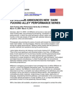 LG Williams Announces New 'Dark Fucking Alley' Performance Art Series 2009