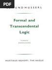 Husserl Trans. Cairns - Formal and Transcendental Logic