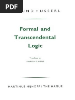 Husserl Trans. Cairns - Formal and Transcendental Logic