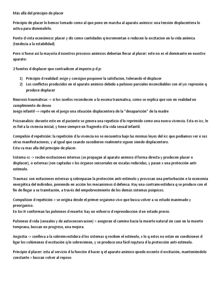Freud Más allá del principio de placer (Resumen