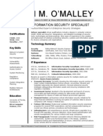 Sample Resume Information Security