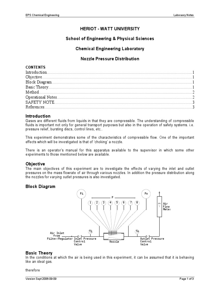 Nozzle Pressure Distribution PDF Gases Pressure