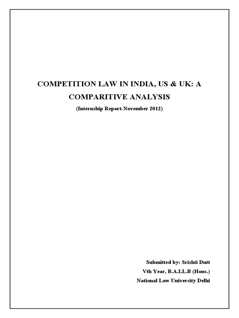dissertation on competition law in india