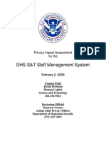 DHS S&T Staff Privacy Assessment