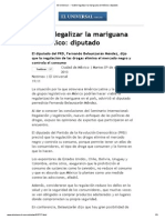 El Universal - Viable Legalizar La Mariguana en México - Diputado