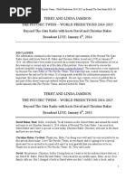 Download 2014-2015 World Predictions by Terry  Linda Jamison The Psychic Twins Broadcast LIVE on Jan 6th 2014 by PsychicPredictions SN209239733 doc pdf