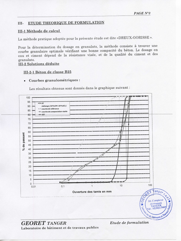 Formulation de Béton B25 PDF | PDF