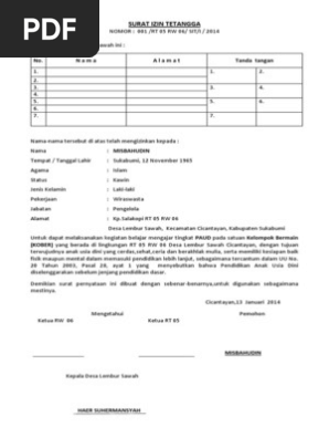 Contoh Surat Izin Dari Desa