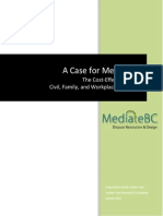 A Case For Mediation: The Cost-Effectiveness of Civil, Family, and Workplace Mediation