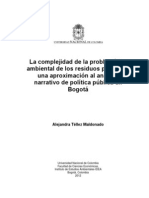 Complejidad de La Problemática Ambiental de Residuos Plásticos