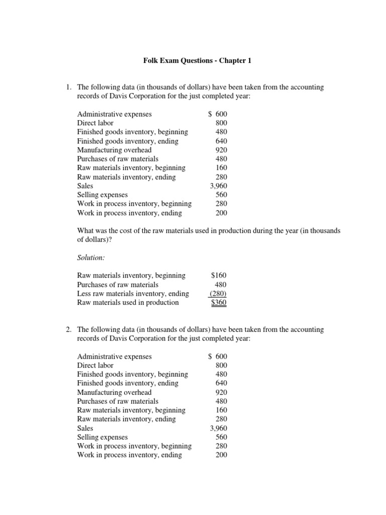 Practice Midterm | PDF | Cost Of Goods Sold | Inventory