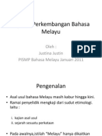 Sejarah Perkembangan Bahasa Melayu