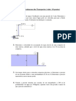 Exercícios Fenômenos Dos Transportes