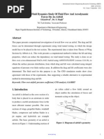 Computational Fluid Dynamics Study of Fluid Flow and Aerodynamic